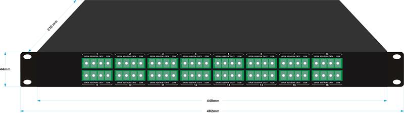16channel 3CH WDM GPON XGS-PON And RF Video SC/APC 1U Rack 16channel 3CH WDM GPON XGS-PON And RF Video SC/APC 1U Rack