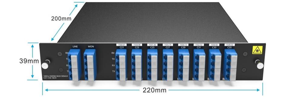 Dual Fiber 16CH C21-C36 DWDM MUX DEMUX