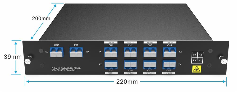 Dual Fiber 8CH O-BAND DWDM MUX DEMUX