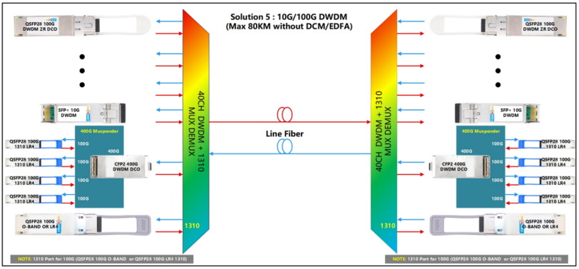 10G/100G Mixed Transmission Dual‑Fiber (Max. 80 KM)