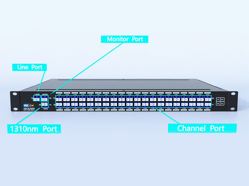 DWDM MUX DEMUX 40CH C21-C60 con 1310nm e porta monitor, LC/UPC doppia fibra 1U Rack
